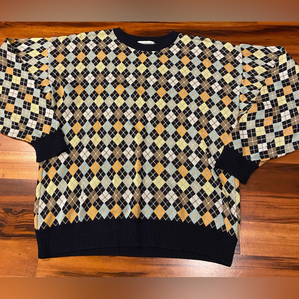 Tricots St Raphael Vintage Cotton Argyle sweater